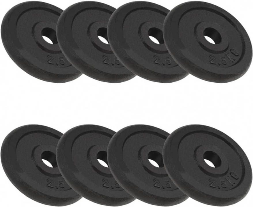 VIDAXL Halterschijven 8 st 8x2, 5 kg gietijzer