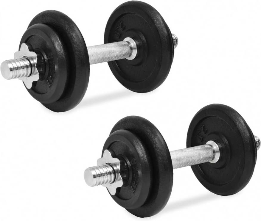 VIDAXL 14 delige Halterset 20 kg gietijzer