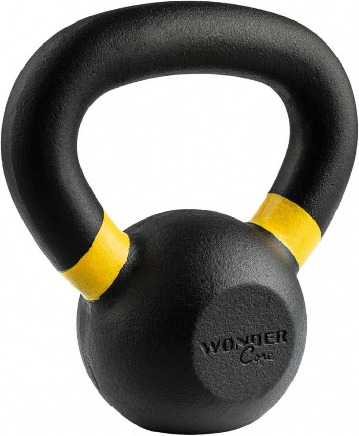 Wonder Core Kettlebell Power Coating 4 kg zwart en geel