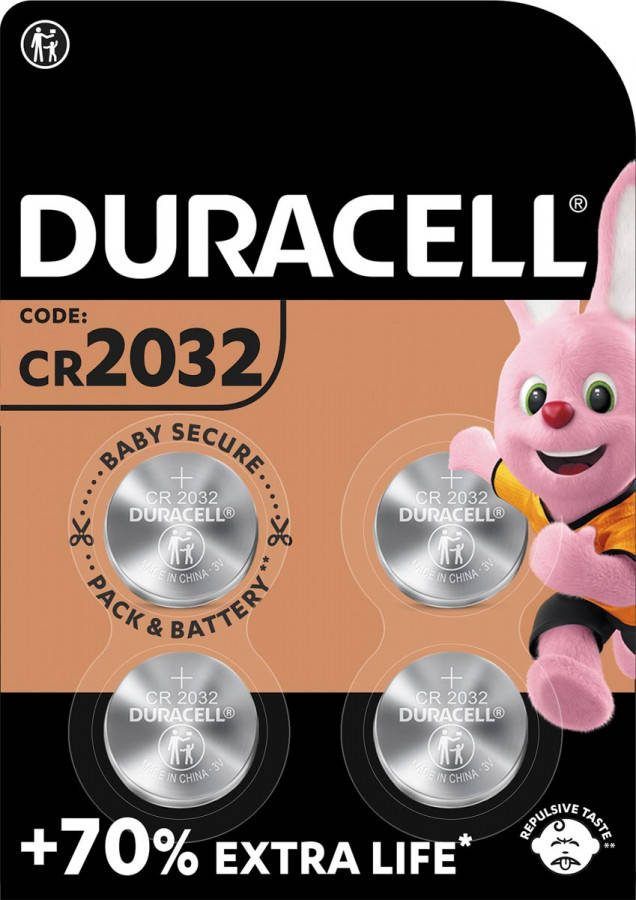 Duracell knoopcel Specialty Electronics CR2032, blister van 4 stuks