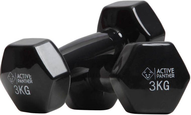 Active Panther dumbbell set 2x 3 kg zwart