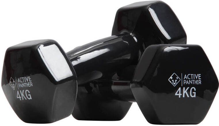 Active Panther dumbbell set 2x 4 kg zwart
