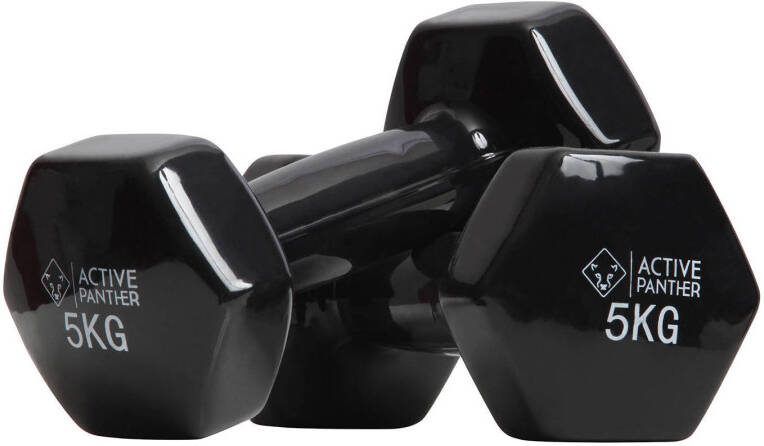 Active Panther dumbbell set 2x 5 kg zwart