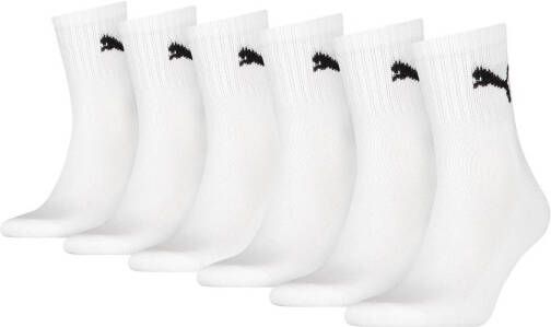 PUMA Sportsokken Kort 6 Pack Wit