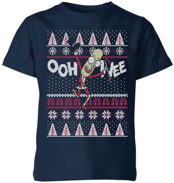 Rick and Morty Ooh Wee Kids' Christmas T Shirt Navy 146/152(11 12 jaar )